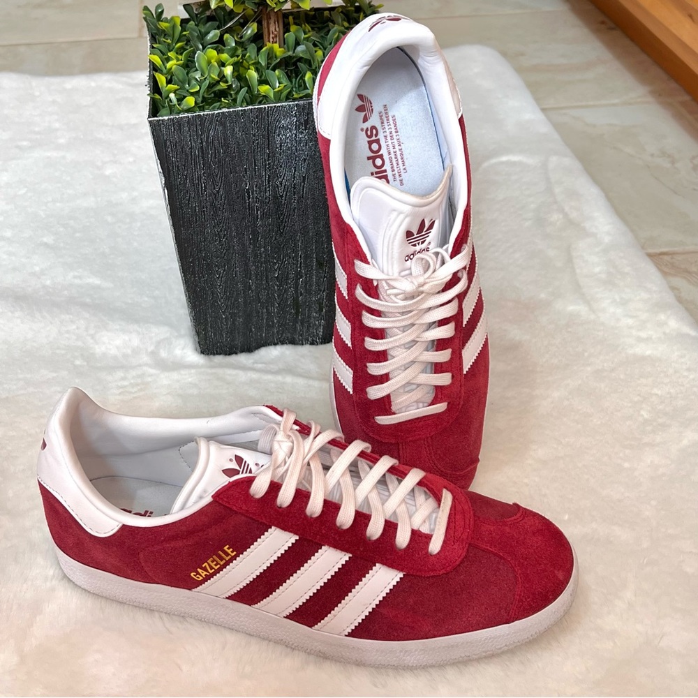 Adidas Original Gazelle Collegiate Burgundy White Gold Sz W 10.5 M 9.5 L… - Picture 5 of 15